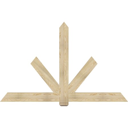 Ekena Millwork Kennewick Rough Sawn Timber Gable Bracket, Douglas Fir, 84"W x 53"H x 2"D x 6"F, 15/12 Pitch GBW084X53X0206KEN00RDF